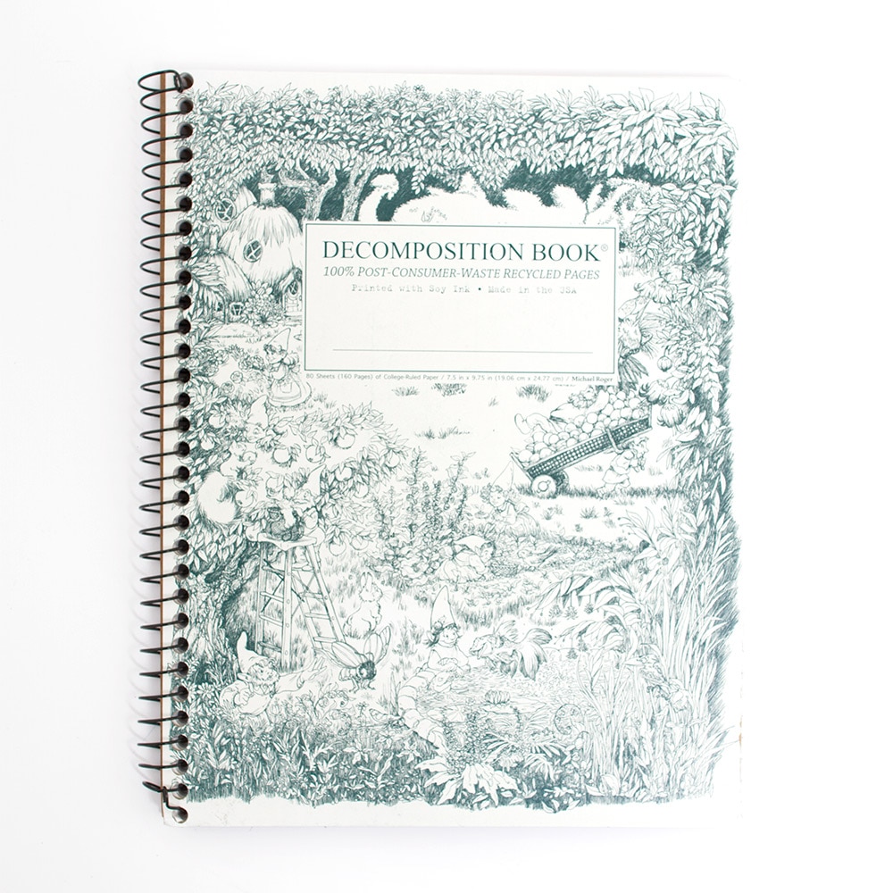 Michael Roger Press, Composition Book, Art & School, 9"x7", Decomp, Gardening Gnomes, 156845